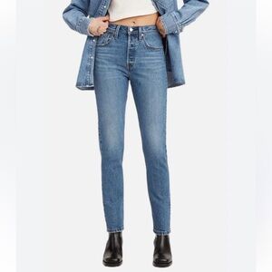 Levi’s 501 Skinny Blue Highrise Jeans Size 23 Cotton Button Fly